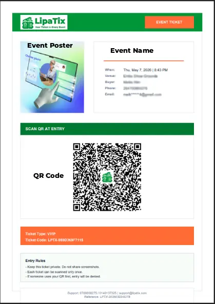 LipaTix digital event ticket preview